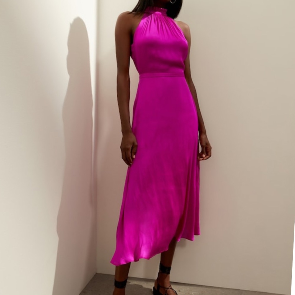 Banana Republic Petite Soft Satin MIDI Dress